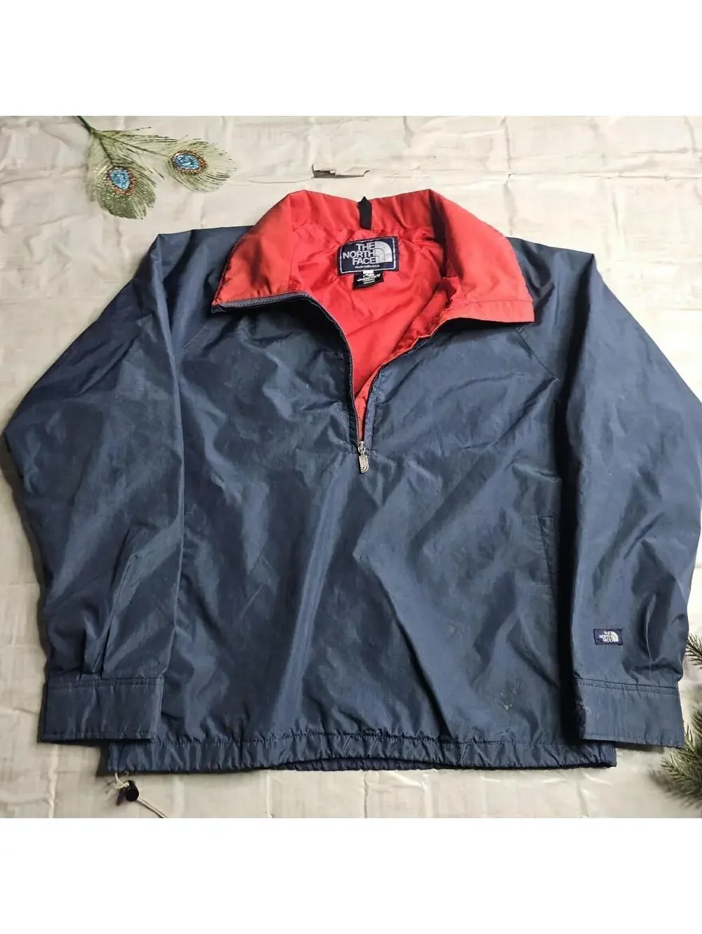 Title: Vintage Northface navy blue quarter zip windbreaker